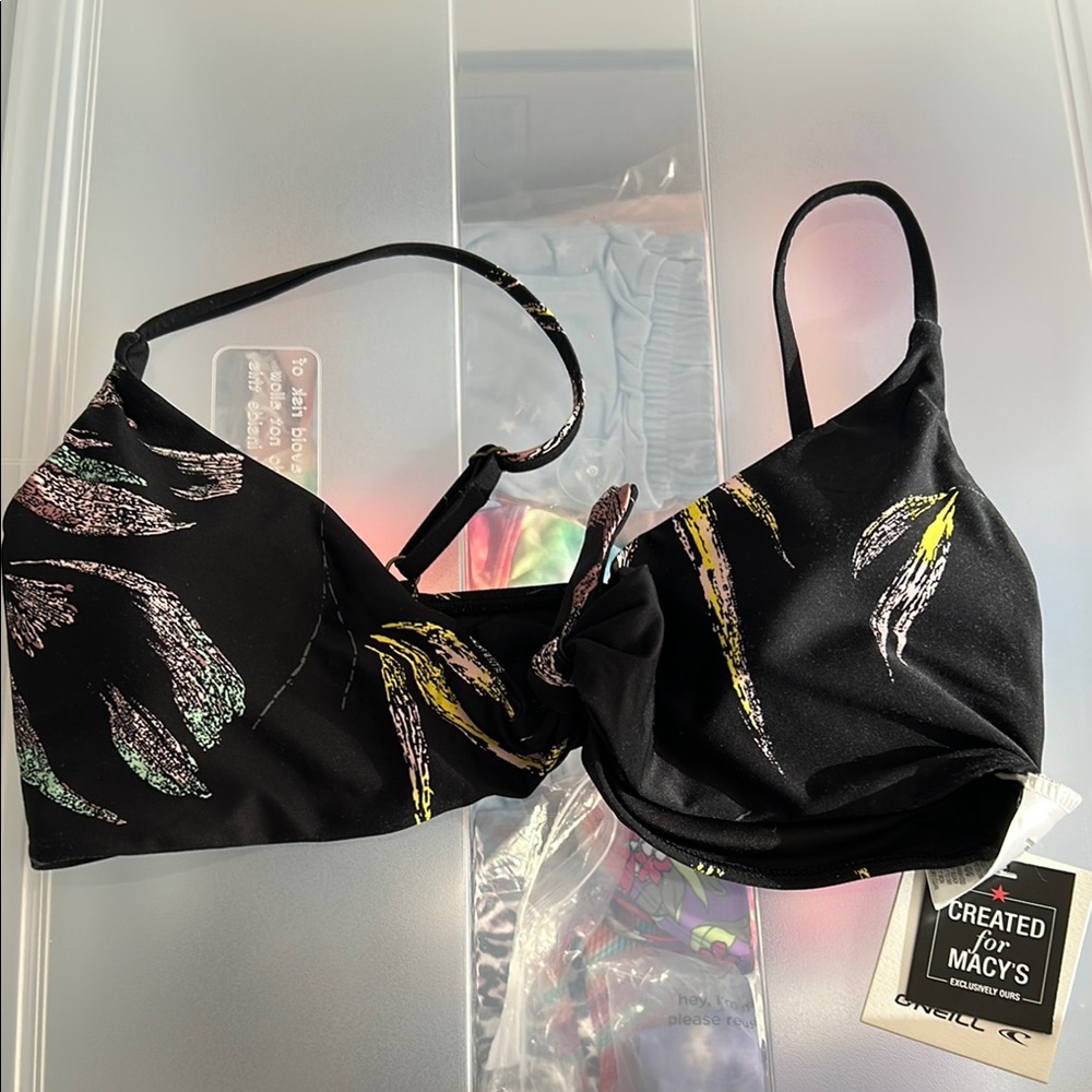 O'Neill Black Swim Bra with Adjustable Straps